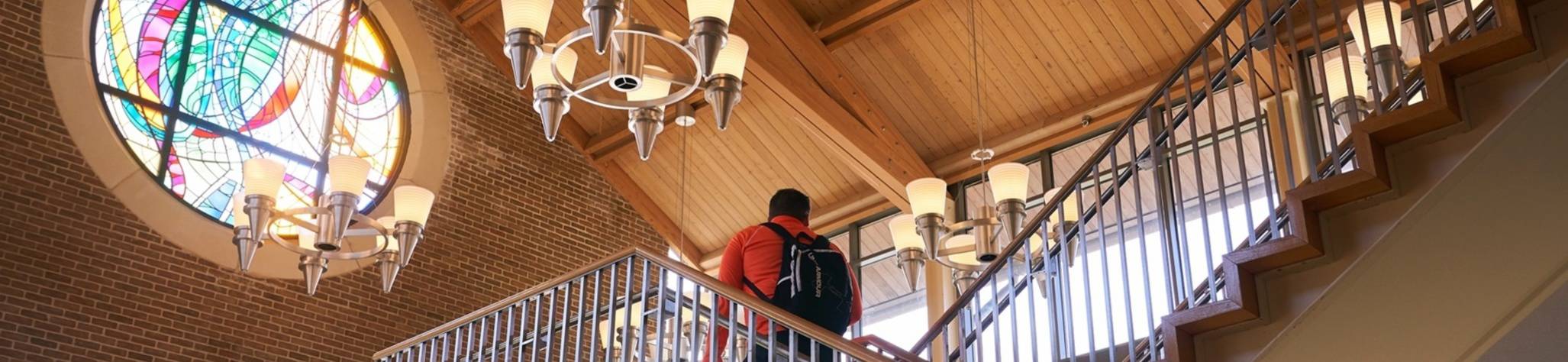 Ursuline college accelerated student climbing steps8