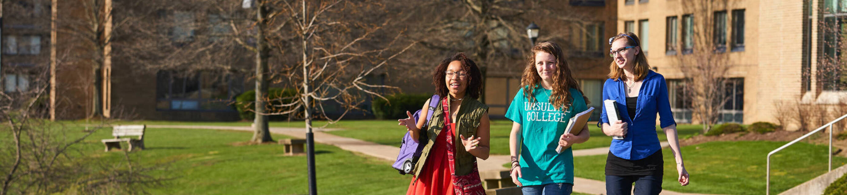 Ursuline college students walking to class