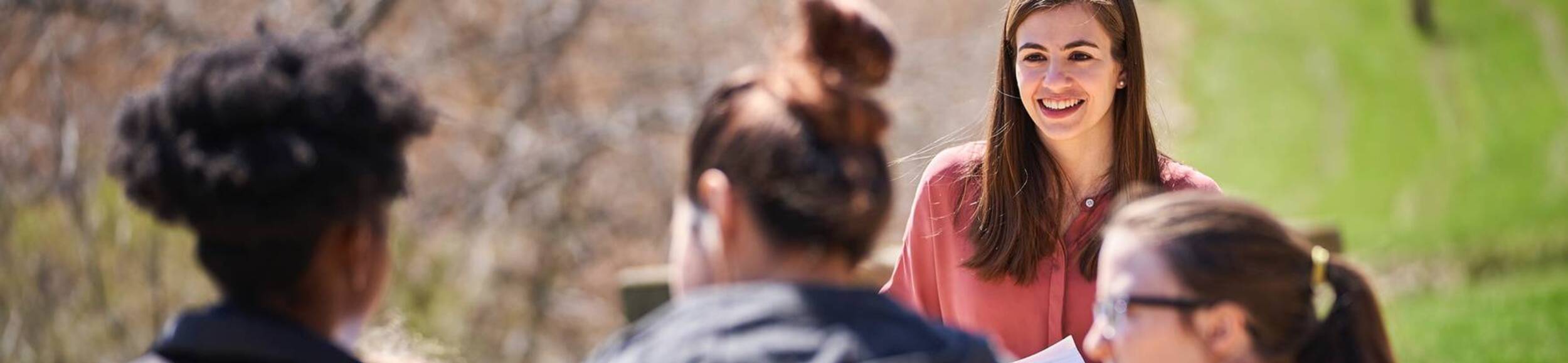 Ursuline college young woman teaching outside